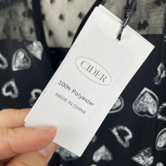 Cider Little Black Heart Midi Dress NWT - Picture 7 of 7